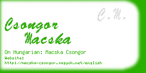 csongor macska business card